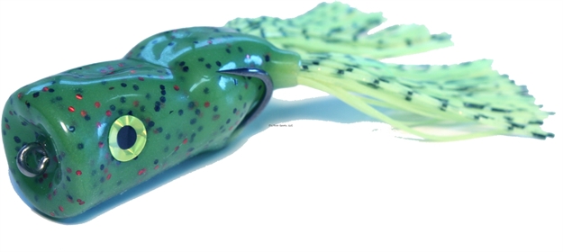 Picture of Scum Frog Trophy Series Chugger Topwater Frog, 2", 1/2Oz, Watermelon Red W/ Chart/Black Skirt