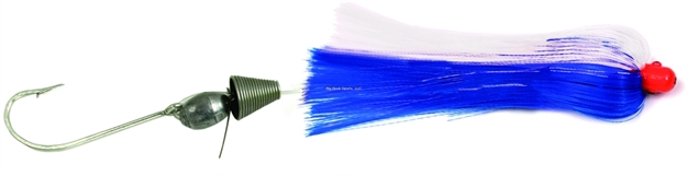 Picture of Sea Striker Ballyhoo Rig, 1/4 OZ Head, 1/2 OZ Egg Lead, 7/0 Hook, Blue/White