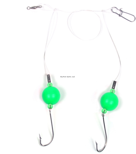 Picture of Sea Striker Bluefish Fireball Rig, 1" Green Floats, 40Lb Mono, 3/0 Hooks