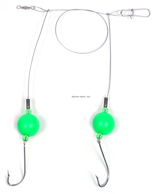 Picture of Sea Striker Bluefish Fireball Rig, 1" Green Floats, 60Lb Nylon Coated Wire, 3/0 Hooks