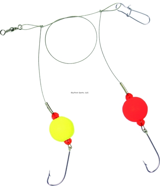Picture of Sea Striker Bluefish Fireball Rig, 1" Red & Yellow Floats, 60Lb Nylon Coated Wire, 3/0 Hooks