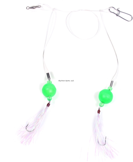 Picture of Sea Striker Bluefish Fireball Rig, 3/4" Green Floats, 40Lb Mono, #4 Hooks W/Mylar