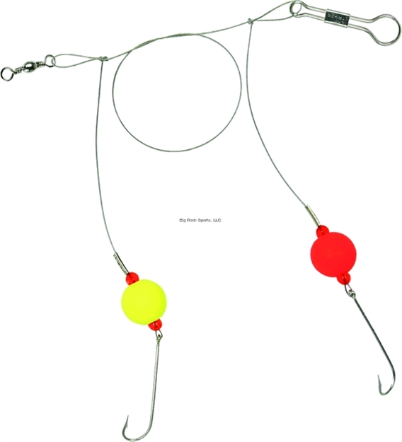 Picture of Sea Striker Bluefish Fireball Rig, 3/4" Red & Yellow Floats, 60Lb Nylon Coated Wire, #4 Hooks