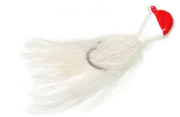 Picture of Sea Striker Bucktail Bean Jig, 1/2 Oz, 2/0 Hook, Red/White Head/White Tail, 2/Pack