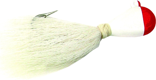 Picture of Sea Striker Bucktail Bean Jig, 1 Oz, 6/0 Hook, Red/White Head/White Tail, 2/Pack
