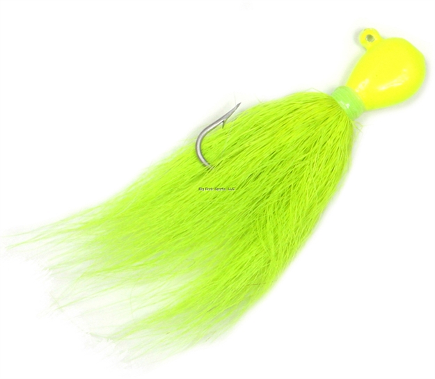 Picture of Sea Striker Bucktail Bean Jig, 3/4 Oz, 4/0 Hook, Chartreuse Head/Chartreuse Tail, 2/Pack