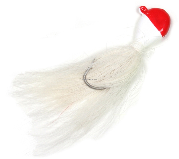 Picture of Sea Striker Bucktail Bean Jig, 3/4 Oz, 4/0 Hook, Red/White Head/White Tail, 2/Pack