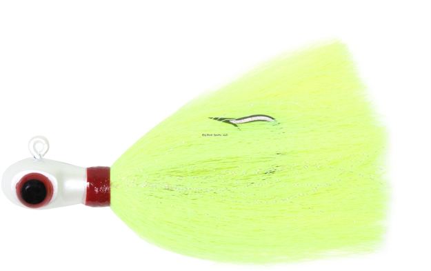 Picture of Sea Striker Bugeye Jig, 3 Oz, White Head/Chartreuse Tail, Mylar
