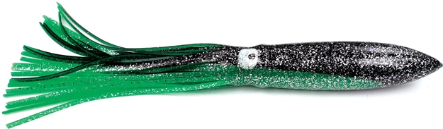 Picture of Sea Striker Bulbhead Squid Skirt, 12", Green/Black, 5/Pack