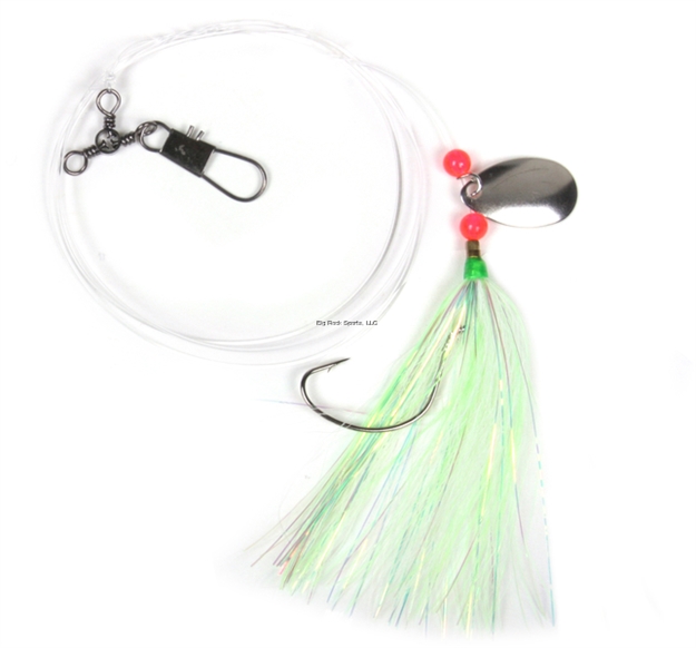 Picture of Sea Striker Captain's Flounder/Fluke Rig, Chart Mylar Silver Blade, 32" 40 LB Mono, 1/0 Wide Gap Hook, 3-Way