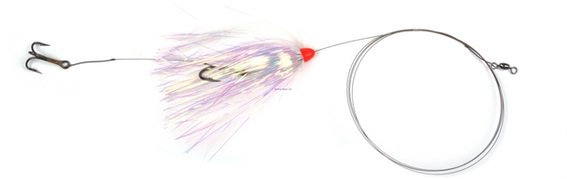 Picture of Sea Striker Carolina Live Bait King Rig #5 Solid Wire 1-2/0 Nose Hook, 1-#4 4X Treble Hook, Pearl Duster