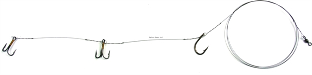 Picture of Sea Striker Carolina Live Bait King Rig #5 Solid Wire 1-2/0 Nose Hook, 2-#4 4X Trebles