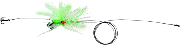 Picture of Sea Striker Carolina Live Bait King Rig #5 Solid Wire 2-#4 4X Trebles, Chartreuse Duster