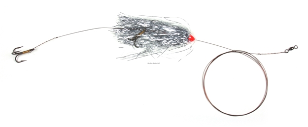 Picture of Sea Striker Carolina Live Bait King Rig #5 Solid Wire 2-#4 4X Trebles, Silver Duster