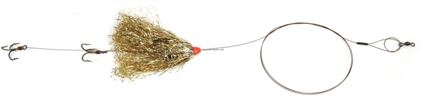 Picture of Sea Striker Carolina Live Bait King Rig Coated Wire, 2/0 Nose Hook, 2-4X #4 Trebles Gold Duster