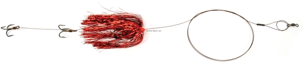 Picture of Sea Striker Carolina Live Bait King Rig Coated Wire, 2/0 Nose Hook, 2-4X #4 Trebles Red Duster