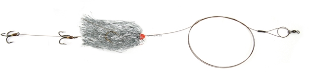 Picture of Sea Striker Carolina Live Bait King Rig Coated Wire, 2/0 Nose Hook, 2-4X #4 Trebles Silver Duster