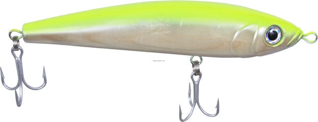Picture of Sea Striker Cedrus Epoxy Cedar Lure, 7", 3.2 Oz, Through-Wire, Chartreuse Back, Sinking