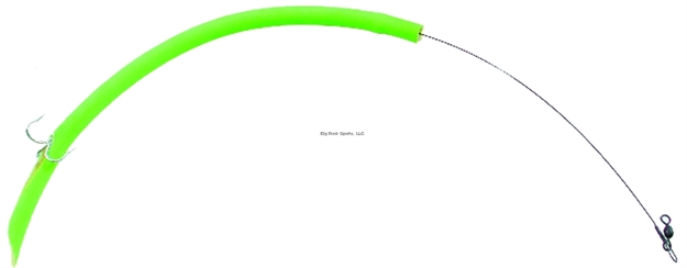 Picture of Sea Striker Cuda Tube, 12", Single 2/0 Treble Hook, 60 LB Sealon Wire, Fluorescent Green