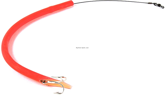 Picture of Sea Striker Cuda Tube, 12", Single 2/0 Treble Hook, 60 LB Sealon Wire, Fluorescent Red