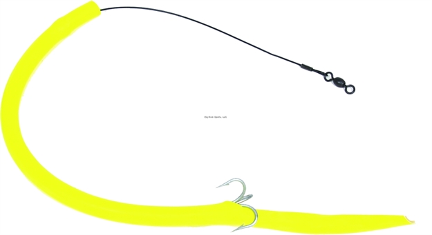 Picture of Sea Striker Cuda Tube, 12", Single 2/0 Treble Hook, 60 LB Sealon Wire, Fluorescent Yellow