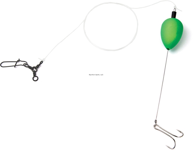 Picture of Sea Striker Deluxe Finger Mullet Rig, Removable 2/0 Double Hook, 1 1/4"  Green Pear Float
