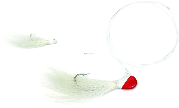 Picture of Sea Striker Double Bucktail Rig, 1 OZ With 1/8 OZ Trailer Jig, Red/White