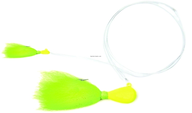 Picture of Sea Striker Double Bucktail Rig, 3/4 OZ With 1/8 OZ Trailer Jig, Chartreuse