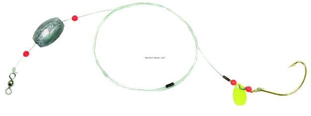 Picture of Sea Striker Flounder/Fluke Rig, 3/4 OZ Egg Sinker, Chartreuse Blade SZ 1 Gold Wide G