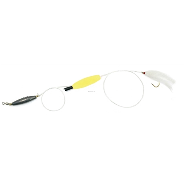Picture of Sea Striker Flounder Rig, 22" 40Lb Mono, #2 Style 42 Hook, 2" Yellow Float W/Bucktail