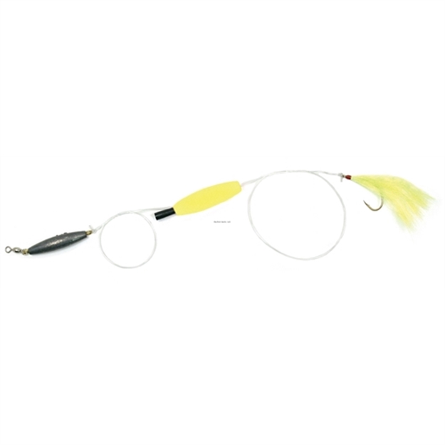 Picture of Sea Striker Flounder Rig, 22" 40Lb Mono, #2 Style 42 Hook, 2" Yellow Float W/Chartreuse Bucktail