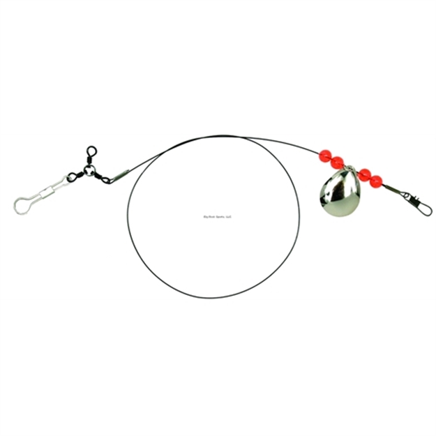 Picture of Sea Striker Flounder Rig, 22" Nylon Coated Wire,  #4 Nickel Blade, 3-Way Swivel, #14 Connecting Link, #3 Snap