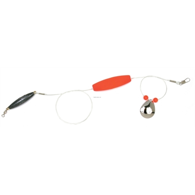 Picture of Sea Striker Flounder Rig, 25" 40Lb Mono, #4 Nickel Blade, 2 1/2" Red Cork, 1-1/4Oz Cigar Weight, 12/Ring