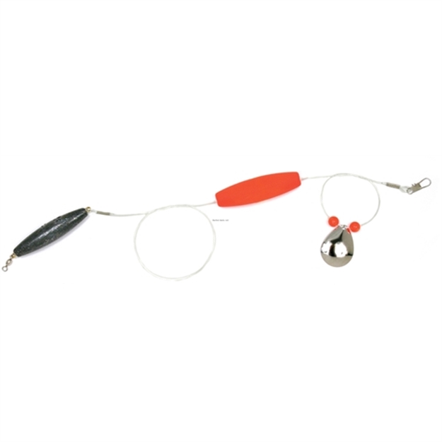 Picture of Sea Striker Flounder Rig, 25" 40Lb Mono, #4 Nickel Blade, 2 1/2" Red Cork, 2Oz Cigar Weight, 12/Ring