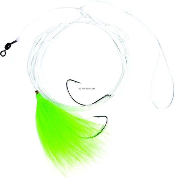 Picture of Sea Striker Fluke Hi-Lo Rig 2-2/0 Wide Gap Hooks 1 W/Bucktail-Chartreuse