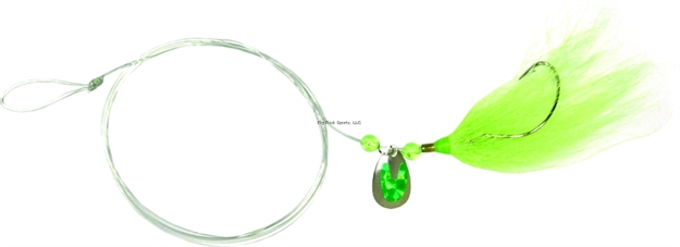 Picture of Sea Striker Fluke Killer Rig, Chartreuse Silver Blade 1/0 Nickel Wide Gap Hook