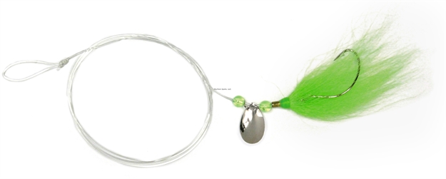 Picture of Sea Striker Fluke Killer Rig, Lime Green Silver Blade 1/0 Nickel Wide Gap Hook