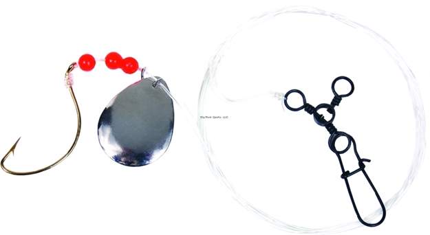 Picture of Sea Striker Fluke Rig, 2/0 Gold Wide Gap Hook W/Beads Spinner, 3-Way & Snap