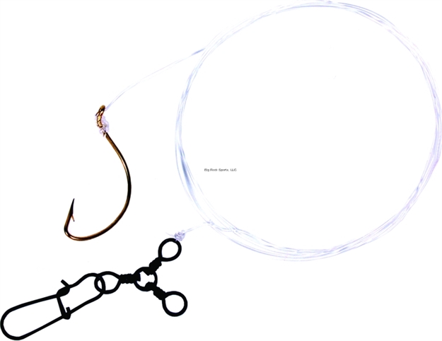 Picture of Sea Striker Fluke Rig, 2/0 Gold Wide Gap Plain Hook, 3-Way & Snap