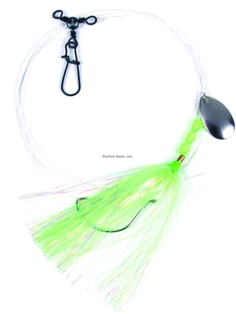 Picture of Sea Striker Fluke Rig 2/0 Wide Gap 3-Way & Snap Chartreuse Mylar