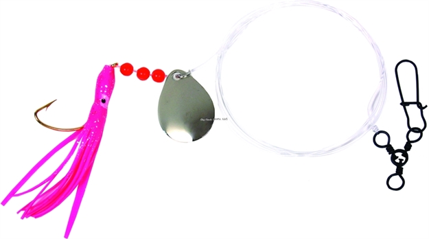 Picture of Sea Striker Fluke Squid Rig, 2/0 Wide Gap Hook, 3-Way & Snap Pink
