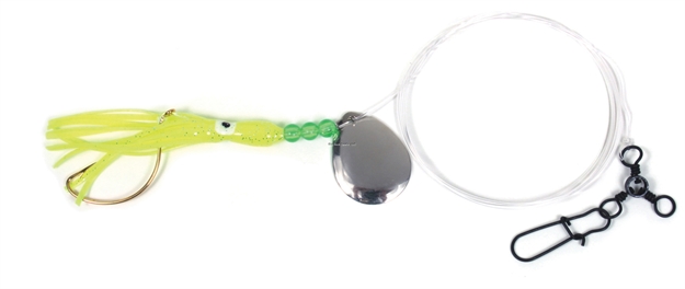 Picture of Sea Striker Fluke Squid Rig, 2/0 Wide Gap Hook, 3-Way & Snap Yel