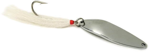Picture of Sea Striker Nickel Plated Casting Spoon With Single Hook Bucktail, 2 Oz, 3 3/8",  7/0 Hook