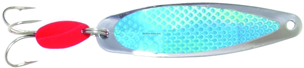 Picture of Sea Striker Nickel Prism Casting Spoon With Teaser Tab, 1/2 Oz, 2 3/4", Blue Prism