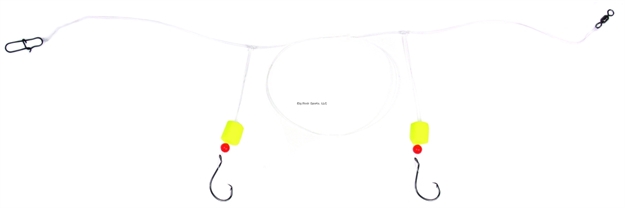 Picture of Sea Striker Pompano 2-Drop Circle Hook Rig, #2/0 E.C. Circle Hook, Yellow Floats