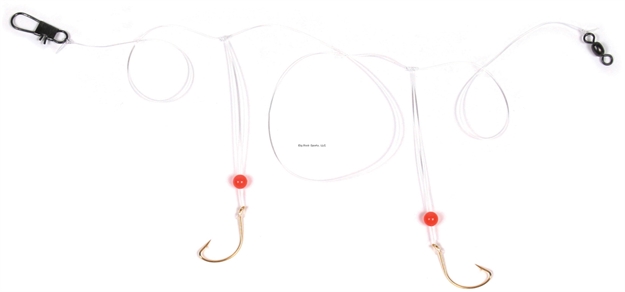 Picture of Sea Striker Pompano Rig, 2-Drop, #6 Gold Wide Gap Hooks