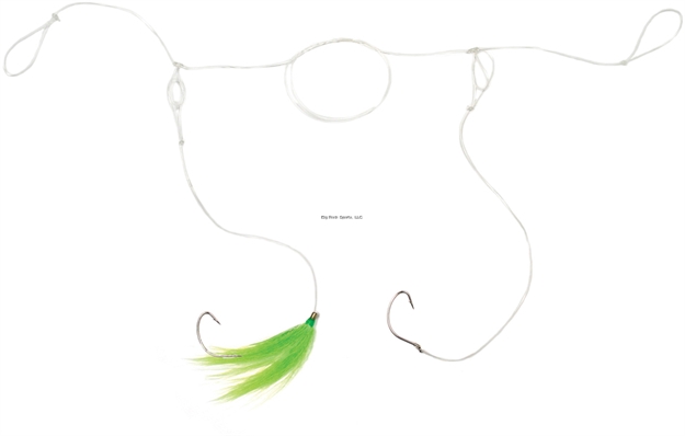 Picture of Sea Striker Pop Rig Fluke/Flounder Rig, 2-1/0 Nickel Wide Gap Hooks,50 LB Mono, Chartreuse Bucktail