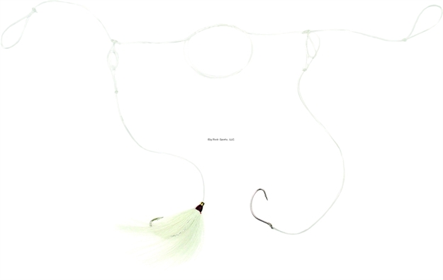 Picture of Sea Striker Pop Rig Fluke/Flounder Rig, 2-1/0 Nickel Wide Gap Hooks,50 LB Mono, White Bucktail