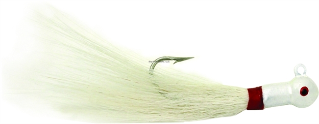 Picture of Sea Striker Popeye Bucktail Jig, 1/4 Oz, 7/0 Hook, White Head/White Tail, 6/Pack
