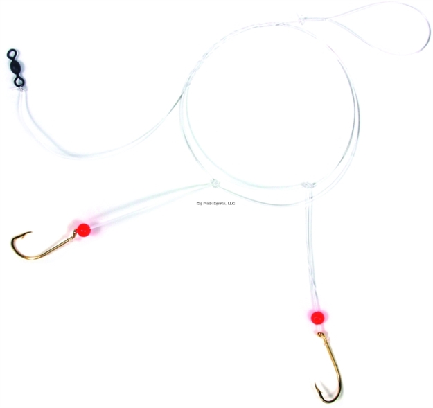 Picture of Sea Striker Porgy Hi-Lo Rig, Red Beads Sz1 Gold Bait Holder Hooks